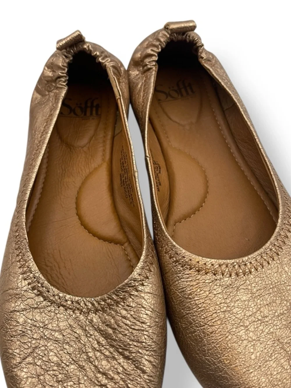 Sofft Kenni Metallic Gold Bronze Ballet Flats Size 8